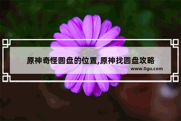 原神奇怪圆盘的位置,原神找圆盘攻略