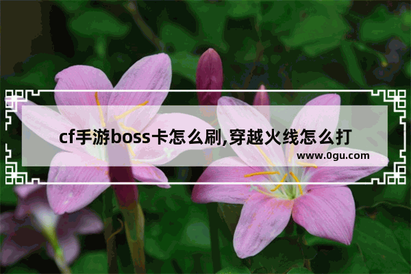 cf手游boss卡怎么刷,穿越火线怎么打boss