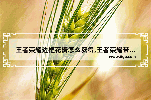 王者荣耀边框花瓣怎么获得,王者荣耀带花瓣的名字