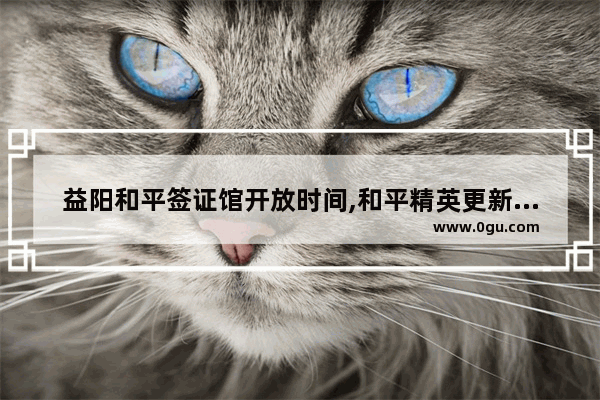 益阳和平签证馆开放时间,和平精英更新签证