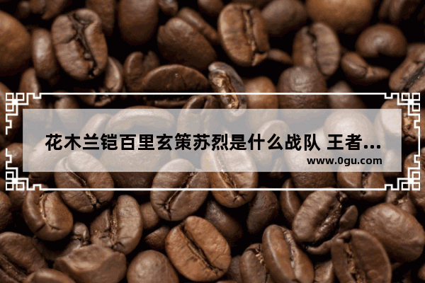 花木兰铠百里玄策苏烈是什么战队 王者荣耀凯与花木兰