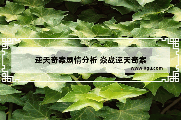 逆天奇案剧情分析 焱战逆天奇案
