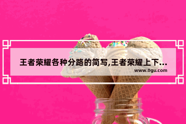 王者荣耀各种分路的简写,王者荣耀上下名字