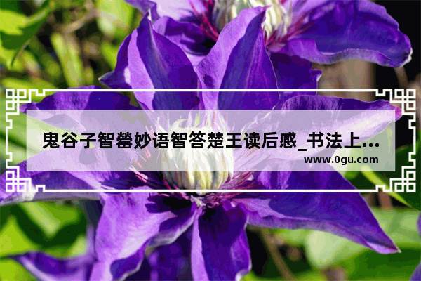 鬼谷子智罃妙语智答楚王读后感_书法上的名词佳句