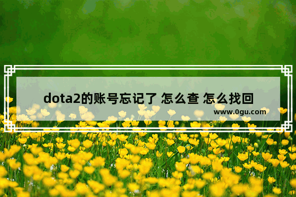 dota2的账号忘记了 怎么查 怎么找回dota2账号