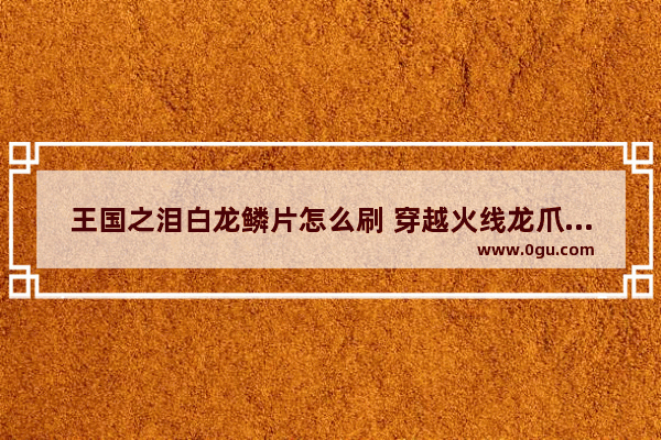 王国之泪白龙鳞片怎么刷 穿越火线龙爪怎么刷