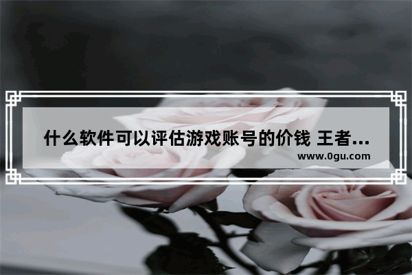 什么软件可以评估游戏账号的价钱 王者荣耀 穿越火线号价值评估
