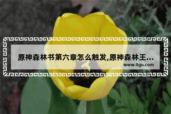 原神森林书第六章怎么触发,原神森林王攻略