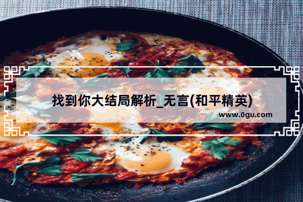 找到你大结局解析_无言(和平精英)