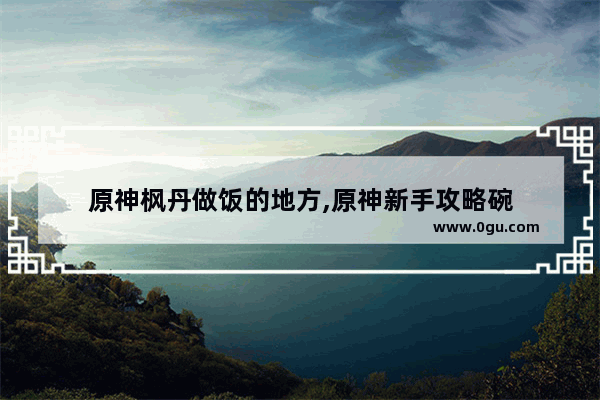原神枫丹做饭的地方,原神新手攻略碗