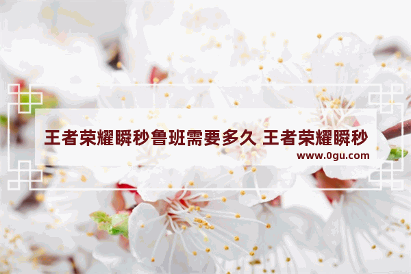 王者荣耀瞬秒鲁班需要多久 王者荣耀瞬秒