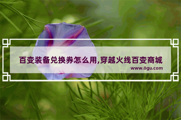 百变装备兑换券怎么用,穿越火线百变商城
