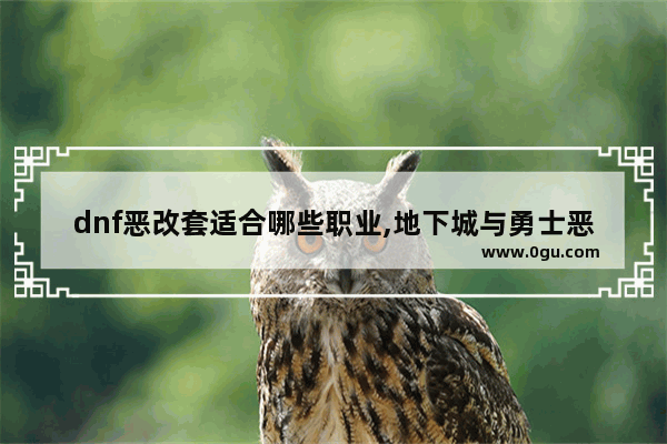 dnf恶改套适合哪些职业,地下城与勇士恶改套是什么