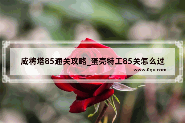 咸将塔85通关攻略_蛋壳特工85关怎么过