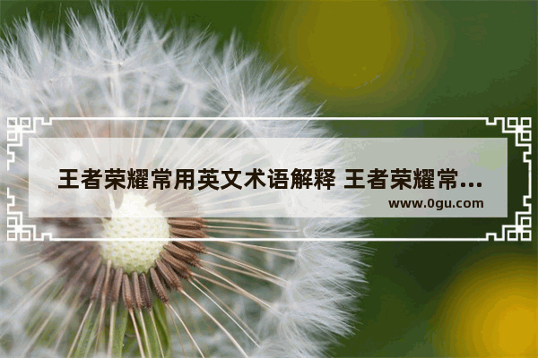 王者荣耀常用英文术语解释 王者荣耀常用英语