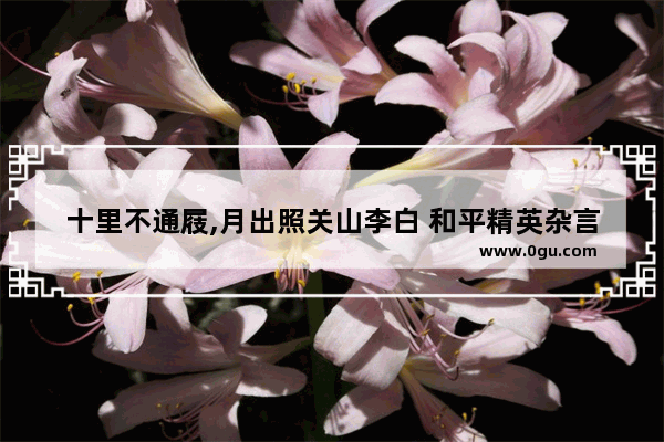 十里不通屐,月出照关山李白 和平精英杂言