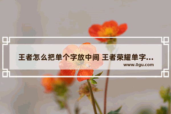 王者怎么把单个字放中间 王者荣耀单字居中