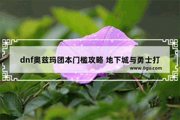 dnf奥兹玛团本门槛攻略 地下城与勇士打奥兹玛门槛