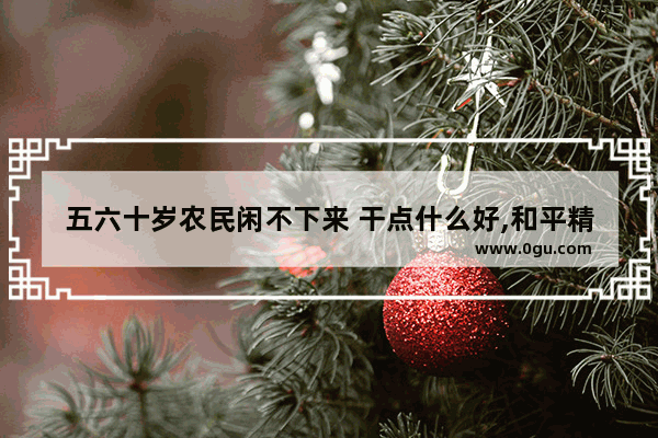 五六十岁农民闲不下来 干点什么好,和平精英豆腐猪