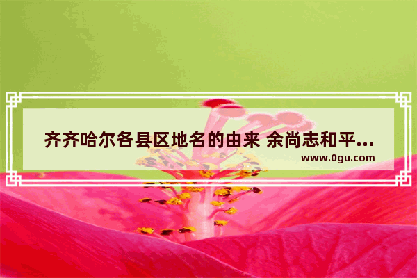 齐齐哈尔各县区地名的由来 余尚志和平精英