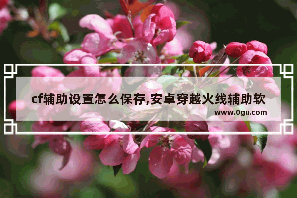 cf辅助设置怎么保存,安卓穿越火线辅助软件
