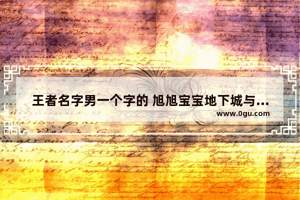王者名字男一个字的 旭旭宝宝地下城与勇士出装