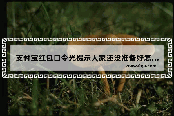 支付宝红包口令光提示人家还没准备好怎么回事,光遇里红包口令