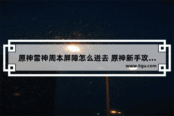 原神雷神周本屏障怎么进去 原神新手攻略屏障
