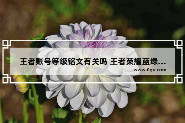 王者账号等级铭文有关吗 王者荣耀蓝绿红铭文