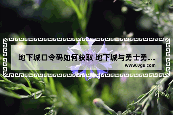 地下城口令码如何获取 地下城与勇士勇士口令