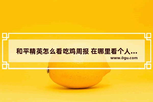 和平精英怎么看吃鸡周报 在哪里看个人游戏周报_和平精英如何看累计的战报