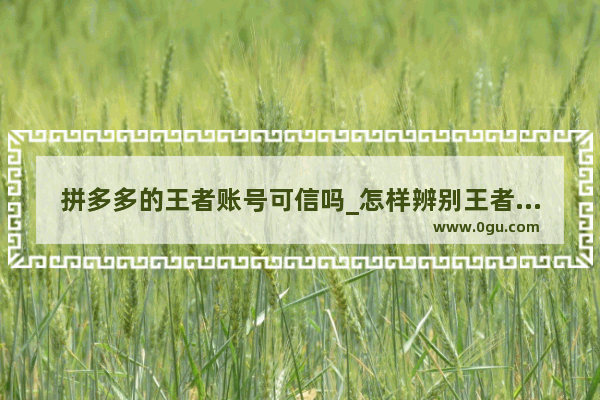 拼多多的王者账号可信吗_怎样辨别王者是不是自己的账号