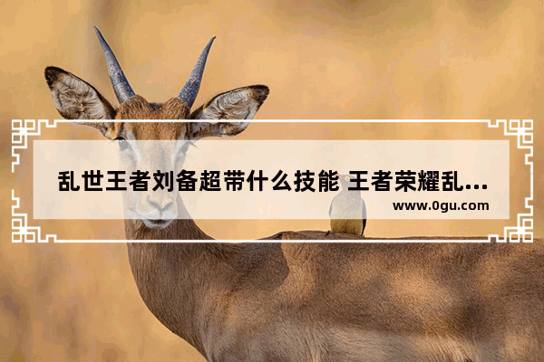 乱世王者刘备超带什么技能 王者荣耀乱世之君