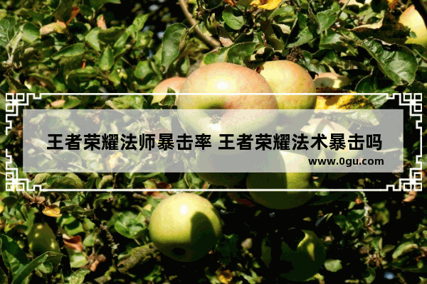 王者荣耀法师暴击率 王者荣耀法术暴击吗