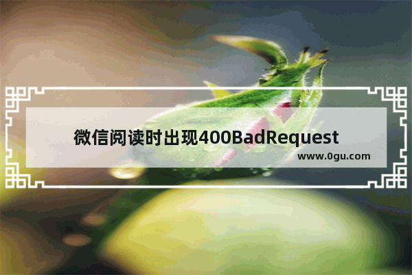 微信阅读时出现400BadRequest是怎么回事_每次进入网银支付页面就会出现Error404--NotFound