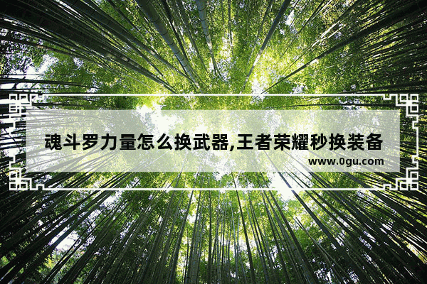 魂斗罗力量怎么换武器,王者荣耀秒换装备