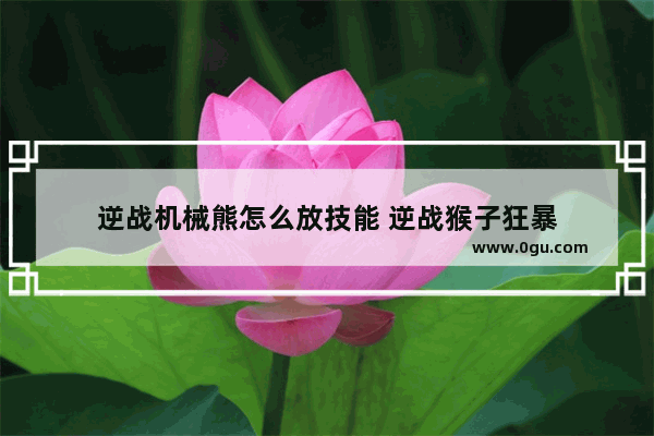 逆战机械熊怎么放技能 逆战猴子狂暴