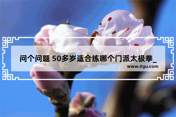 问个问题 50多岁适合练哪个门派太极拳_全国姓尿的有多少人