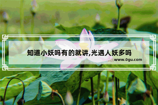 知道小妖吗有的就讲,光遇人妖多吗