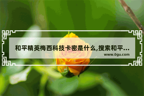 和平精英梅西科技卡密是什么,搜索和平精英科技