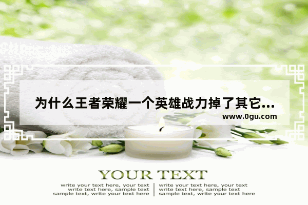 为什么王者荣耀一个英雄战力掉了其它也跟着掉,王者荣耀英雄平衡
