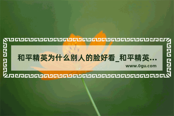 和平精英为什么别人的脸好看_和平精英设备脸会不会自己消失