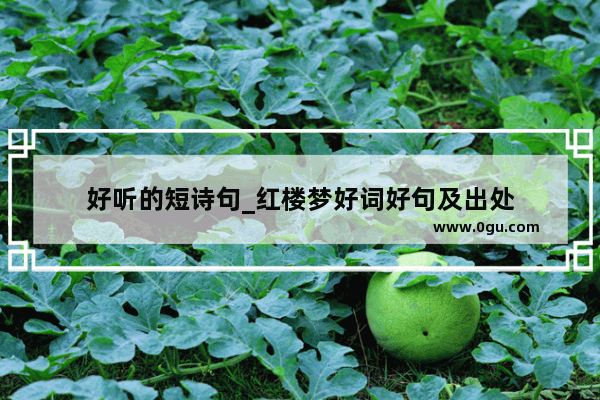 好听的短诗句_红楼梦好词好句及出处