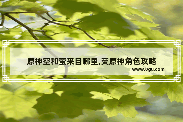 原神空和萤来自哪里,荧原神角色攻略