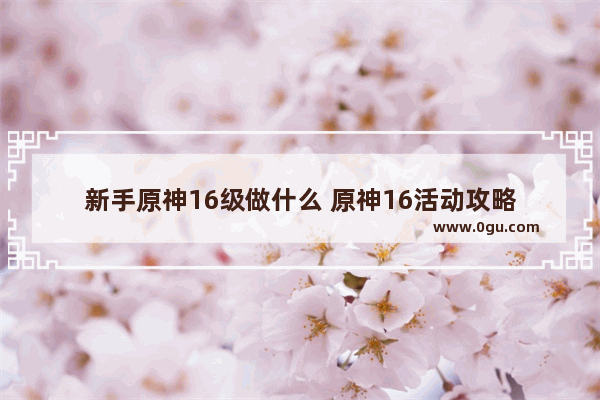 新手原神16级做什么 原神16活动攻略