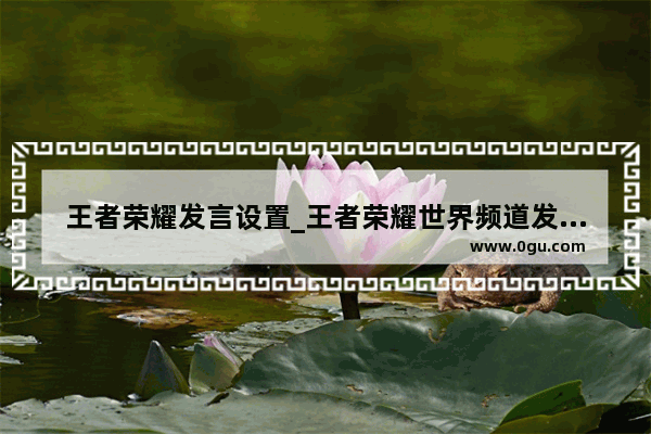 王者荣耀发言设置_王者荣耀世界频道发言怎么发