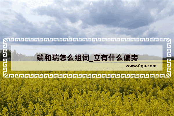 端和瑞怎么组词_立有什么偏旁