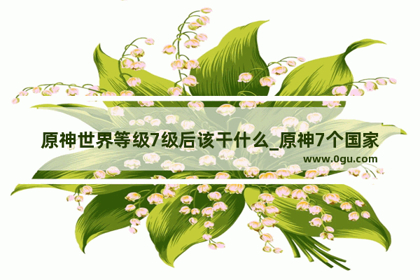 原神世界等级7级后该干什么_原神7个国家怎么去