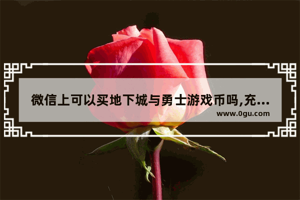 微信上可以买地下城与勇士游戏币吗,充值地下城与勇士