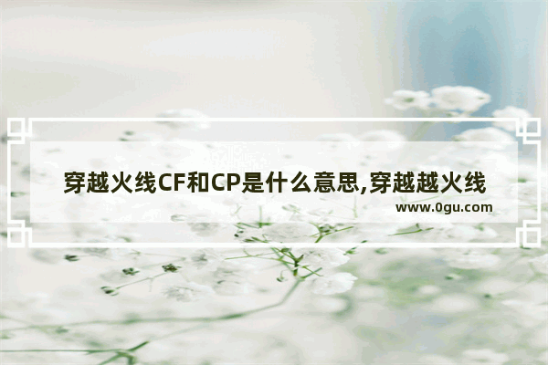 穿越火线CF和CP是什么意思,穿越越火线同人